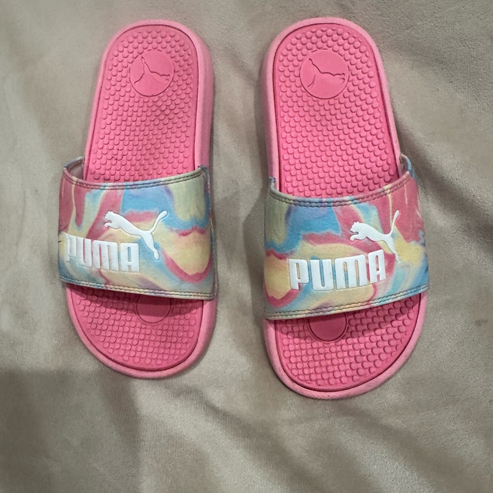 Puma Kids Slide Sandals - Pink and Multicolor